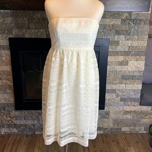 J crew collection strapless white dress size 2
